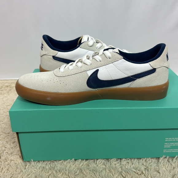 Nike SB Heritage Vulc Men's White and Navy Sneakers Size 7.5 - Picture 8 of 13